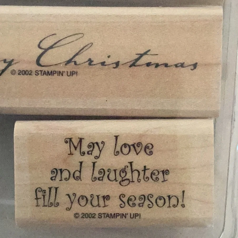 Vintage 2003 Stampin' Up! Wooden Holiday Stamps Set